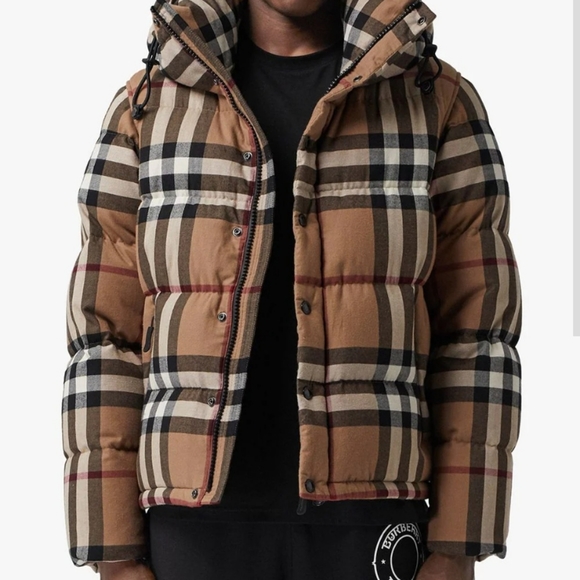 Burberry Detachable Sleeve Check Puffer - Picture 3 of 4